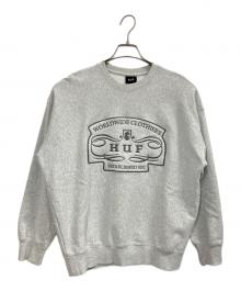 HUF（ハフ）の古着「WORLDWIDE CLOTHIERS CREWNECK」｜グレー