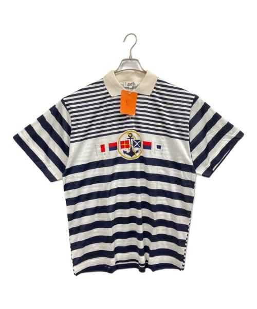 HERMES（エルメス）HERMES (エルメス) ポロシャツ ネイビー×ホワイト サイズ:XLの古着・服飾アイテム