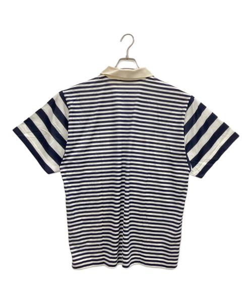 HERMES（エルメス）HERMES (エルメス) ポロシャツ ネイビー×ホワイト サイズ:XLの古着・服飾アイテム