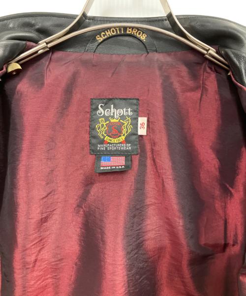 SCHOTT BROS.（ショットブロス）SCHOTT BROS. (ショットブロス) 60’S復刻 レザージャケット ブラック サイズ:36の古着・服飾アイテム