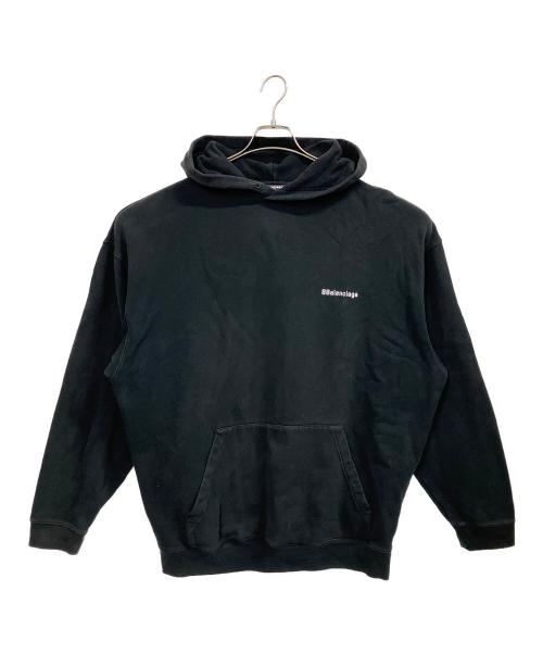 BALENCIAGA（バレンシアガ）BALENCIAGA (バレンシアガ) ロゴ刺繍パーカー ブラック サイズ:Mの古着・服飾アイテム