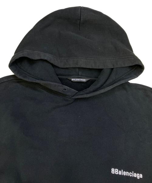 BALENCIAGA（バレンシアガ）BALENCIAGA (バレンシアガ) ロゴ刺繍パーカー ブラック サイズ:Mの古着・服飾アイテム