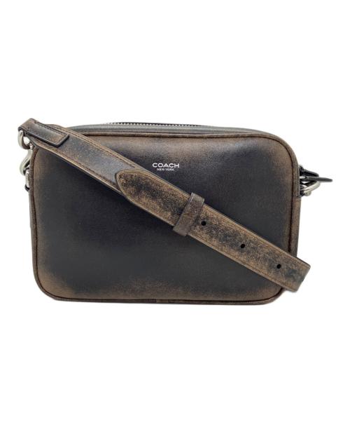COACH（コーチ）COACH (コーチ) ラジオ カメラ バッグ・ラブド レザー ブラック×ブラウンの古着・服飾アイテム