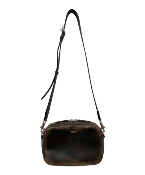 COACH（コーチ）COACH (コーチ) ラジオ カメラ バッグ・ラブド レザー ブラック×ブラウンの古着・服飾アイテム