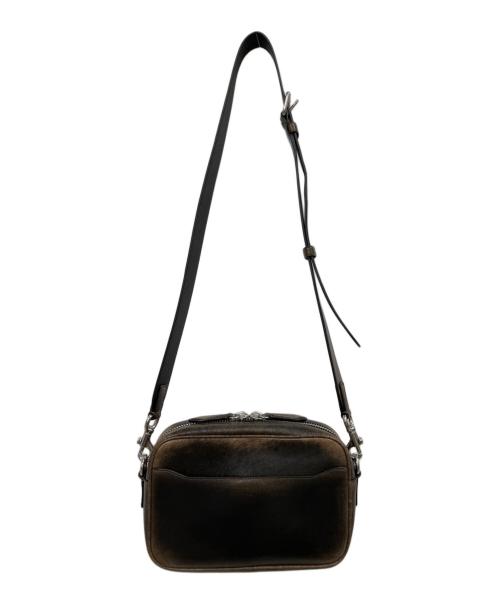 COACH（コーチ）COACH (コーチ) ラジオ カメラ バッグ・ラブド レザー ブラック×ブラウンの古着・服飾アイテム