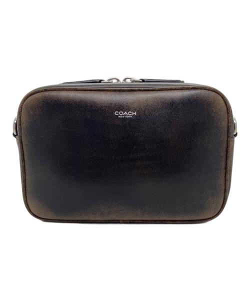 COACH（コーチ）COACH (コーチ) ラジオ カメラ バッグ・ラブド レザー ブラック×ブラウンの古着・服飾アイテム