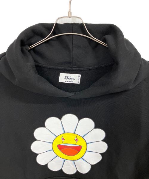 J.BALVIN（J．バルヴィン）J.BALVIN (J．バルヴィン) TAKASHI MURAKAMI (タカシ ムラカミ) フラワープリントパーカー ブラック サイズ:Lの古着・服飾アイテム