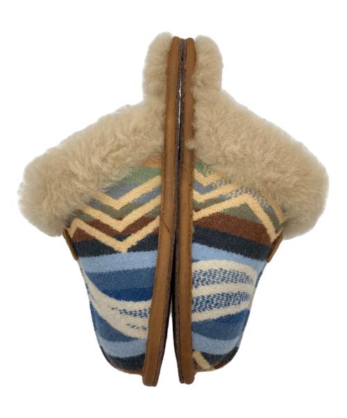UGG（アグ）UGG (アグ) PENDLETON (ペンドルトン) SCUFF DECO  ブラウン×ブルー サイズ:24㎝の古着・服飾アイテム