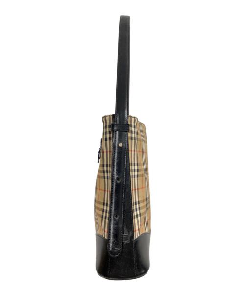 BURBERRY（バーバリー）BURBERRY (バーバリー) ワンショルダーバッグ ブラック×ベージュの古着・服飾アイテム