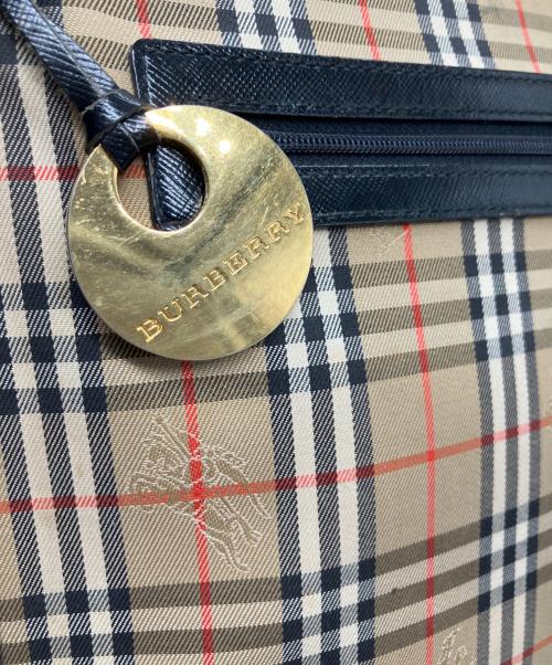 BURBERRY（バーバリー）BURBERRY (バーバリー) ワンショルダーバッグ ブラック×ベージュの古着・服飾アイテム