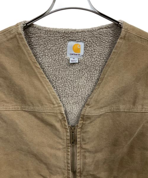 CarHartt（カーハート）CarHartt (カーハート) 裏ボアダックベスト ブラウン サイズ:XLの古着・服飾アイテム