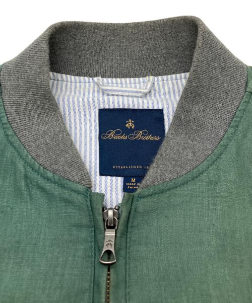 BROOKS BROTHERS（ブルックスブラザーズ）BROOKS BROTHERS (ブルックスブラザーズ) リネンボマージャケット グリーン サイズ:Mの古着・服飾アイテム