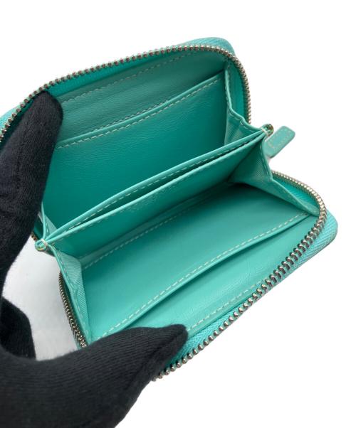 TIFFANY & Co.（ティファニー）TIFFANY & Co. (ティファニー) ロゴプレート ラウンドジップ コインケース ティファニーブルーの古着・服飾アイテム