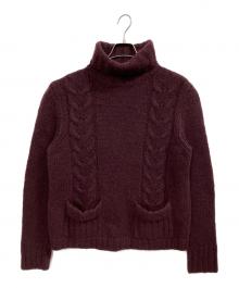 GUCCI（グッチ）の古着「ハイネックケーブルニット」｜パープル