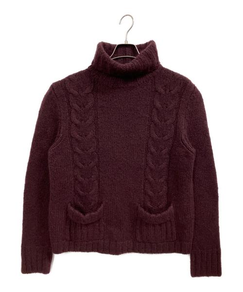 GUCCI（グッチ）GUCCI (グッチ) ハイネックケーブルニット パープル サイズ:Mの古着・服飾アイテム