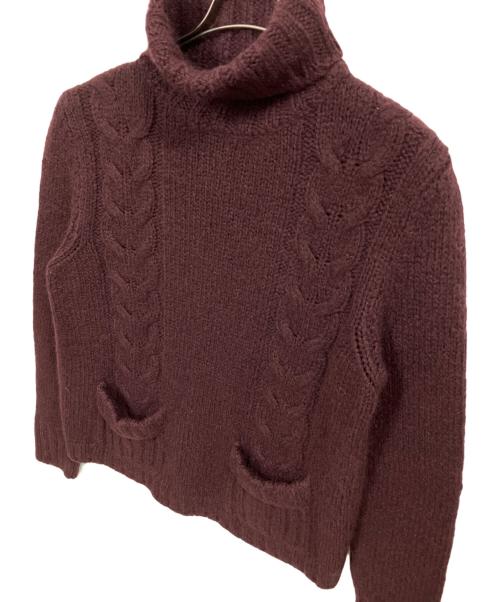GUCCI（グッチ）GUCCI (グッチ) ハイネックケーブルニット パープル サイズ:Mの古着・服飾アイテム