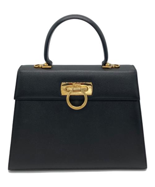 Salvatore Ferragamo（サルヴァトーレ フェラガモ）Salvatore Ferragamo (サルヴァトーレ フェラガモ) ガンチーニ ハンドバッグ ブラックの古着・服飾アイテム
