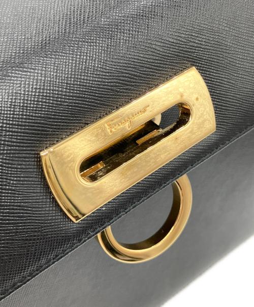 Salvatore Ferragamo（サルヴァトーレ フェラガモ）Salvatore Ferragamo (サルヴァトーレ フェラガモ) ガンチーニ ハンドバッグ ブラックの古着・服飾アイテム