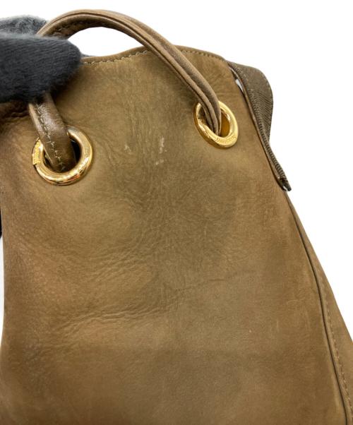Salvatore Ferragamo（サルヴァトーレ フェラガモ）Salvatore Ferragamo (サルヴァトーレ フェラガモ) ヴァラリボン / 巾着ショルダーバッグ ブラウンの古着・服飾アイテム