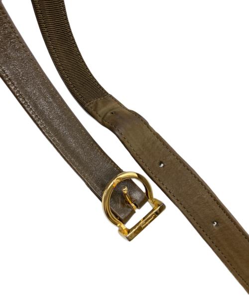 Salvatore Ferragamo（サルヴァトーレ フェラガモ）Salvatore Ferragamo (サルヴァトーレ フェラガモ) ヴァラリボン / 巾着ショルダーバッグ ブラウンの古着・服飾アイテム