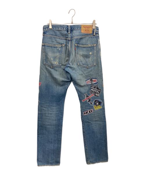 Hysteric Glamour（ヒステリックグラマー）Hysteric Glamour (ヒステリックグラマー) HG STICKERS スリムストレートデニムパンツ グリーン サイズ:28の古着・服飾アイテム