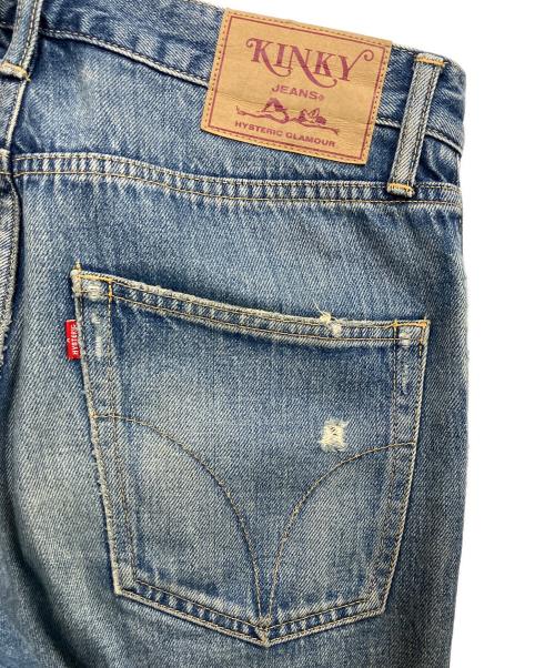 Hysteric Glamour（ヒステリックグラマー）Hysteric Glamour (ヒステリックグラマー) HG STICKERS スリムストレートデニムパンツ グリーン サイズ:28の古着・服飾アイテム