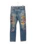 Hysteric Glamour（ヒステリックグラマー）の古着「HG STICKERS スリムストレートデニムパンツ」｜グリーン
