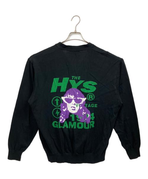 Hysteric Glamour（ヒステリックグラマー）Hysteric Glamour (ヒステリックグラマー) THE VOLTAGE編込 カーディガン ブラック サイズ:Lの古着・服飾アイテム