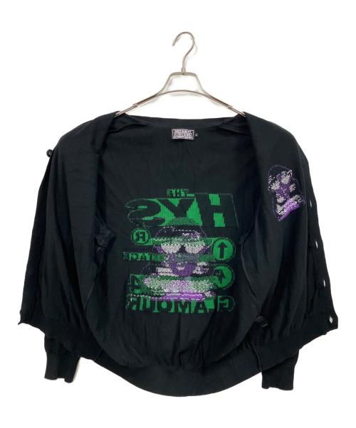 Hysteric Glamour（ヒステリックグラマー）Hysteric Glamour (ヒステリックグラマー) THE VOLTAGE編込 カーディガン ブラック サイズ:Lの古着・服飾アイテム