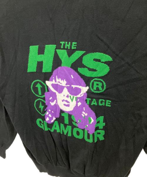 Hysteric Glamour（ヒステリックグラマー）Hysteric Glamour (ヒステリックグラマー) THE VOLTAGE編込 カーディガン ブラック サイズ:Lの古着・服飾アイテム