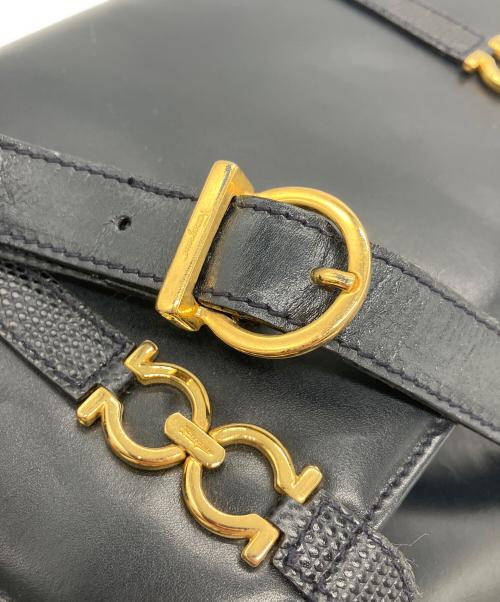 Salvatore Ferragamo（サルヴァトーレ フェラガモ）Salvatore Ferragamo (サルヴァトーレ フェラガモ) ガンチーニ ショルダーバッグ ネイビーの古着・服飾アイテム