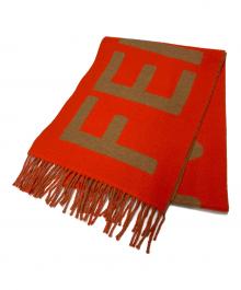 FENDI（フェンディ）の古着「カシミヤ混大判マフラー」｜オレンジ×ベージュ