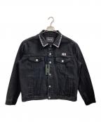 WIND AND SEAウィンダンシー）の古着「STUDDED DENIM JACKET / デニムジャケット」｜ブラック