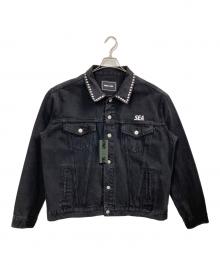 WIND AND SEA（ウィンダンシー）の古着「STUDDED DENIM JACKET / デニムジャケット」｜ブラック