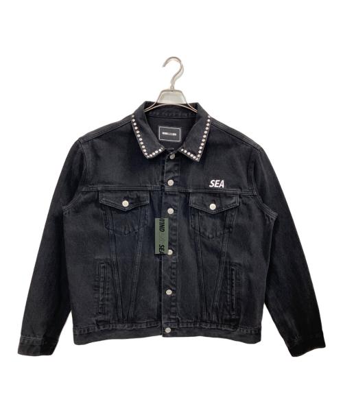 WIND AND SEA（ウィンダンシー）WIND AND SEA (ウィンダンシー) STUDDED DENIM JACKET / デニムジャケット ブラック サイズ:XLの古着・服飾アイテム