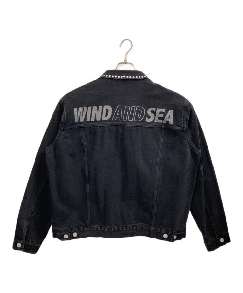WIND AND SEA（ウィンダンシー）WIND AND SEA (ウィンダンシー) STUDDED DENIM JACKET / デニムジャケット ブラック サイズ:XLの古着・服飾アイテム