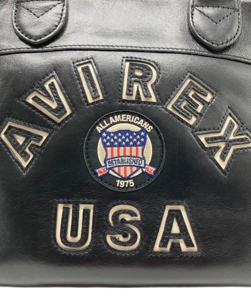AVIREX（アヴィレックス）AVIREX (アヴィレックス) バーシティー レザー ミニ トートバッグ ブラックの古着・服飾アイテム