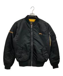 stussy×ALPHA（ステューシー×アルファ）の古着「35周年 MA-1 フライトジャケット」｜ブラック