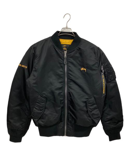 stussy（ステューシー）stussy (ステューシー) ALPHA (アルファ) 35周年 MA-1 フライトジャケット ブラック サイズ:Mの古着・服飾アイテム