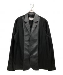 MM6 Maison Margiela（エムエムシックスメゾンマルジェラ）の古着「COTTON POPLIN HYBRID SHIRT JACKET」｜ブラック
