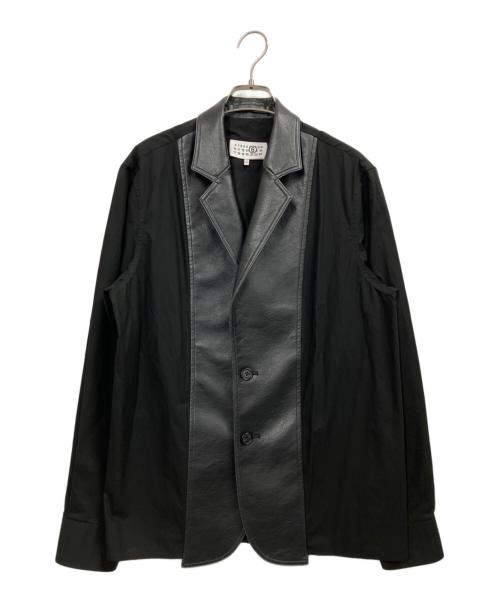 MM6 Maison Margiela（エムエムシックスメゾンマルジェラ）MM6 Maison Margiela (エムエムシックスメゾンマルジェラ) COTTON POPLIN HYBRID SHIRT JACKET ブラック サイズ:44の古着・服飾アイテム
