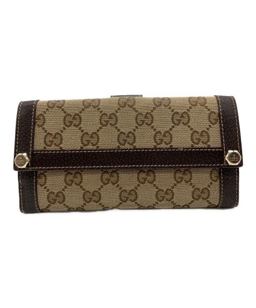 GUCCI（グッチ）GUCCI (グッチ) 長財布 ブラウンの古着・服飾アイテム