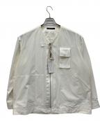 ALMOSTBLACKオールモストブラック）の古着「ノーカラージップジャケット」｜アイボリー