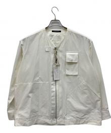 ALMOSTBLACK（オールモストブラック）の古着「ノーカラージップジャケット」｜アイボリー