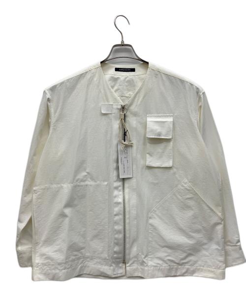 ALMOSTBLACK（オールモストブラック）ALMOSTBLACK (オールモストブラック) ノーカラージップジャケット アイボリー サイズ:1の古着・服飾アイテム