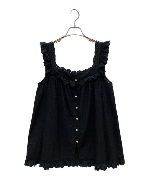 BEAMS BOY（ビームスボーイ）BEAMS BOY (ビームスボーイ) カットワークブラウス ブラック サイズ:Freeの古着・服飾アイテム