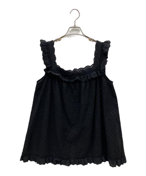 BEAMS BOY（ビームスボーイ）BEAMS BOY (ビームスボーイ) カットワークブラウス ブラック サイズ:Freeの古着・服飾アイテム
