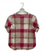 BLUE LABEL CRESTBRIDGEブルーレーベルクレストブリッジ）の古着「半袖ブラウス」｜ピンク