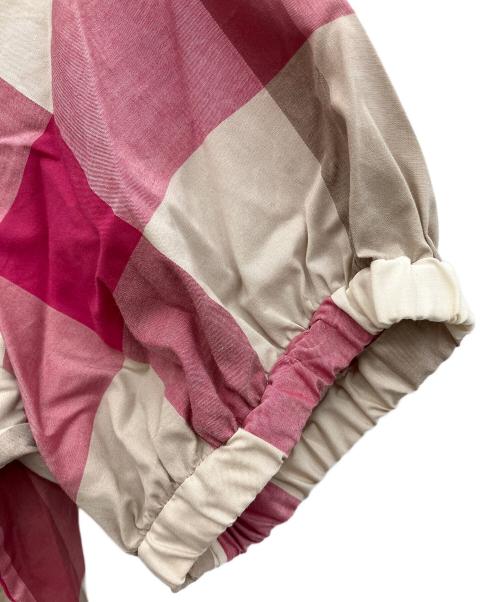 BLUE LABEL CRESTBRIDGE（ブルーレーベルクレストブリッジ）BLUE LABEL CRESTBRIDGE (ブルーレーベルクレストブリッジ) 半袖ブラウス ピンク サイズ:38の古着・服飾アイテム