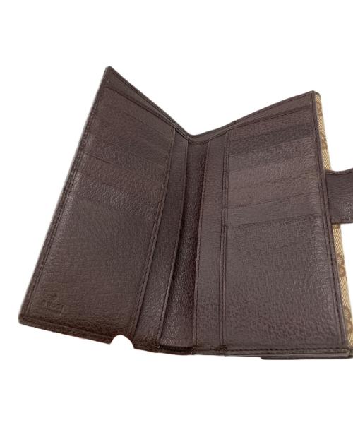 GUCCI（グッチ）GUCCI (グッチ) GGキャンバス 長財布 ブラウンの古着・服飾アイテム